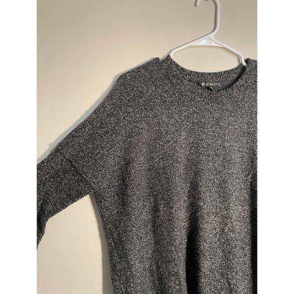 Athleta Perspective Wool Cashmere Crew Sweater In Black Marl Size Small - Picture 3 of 12